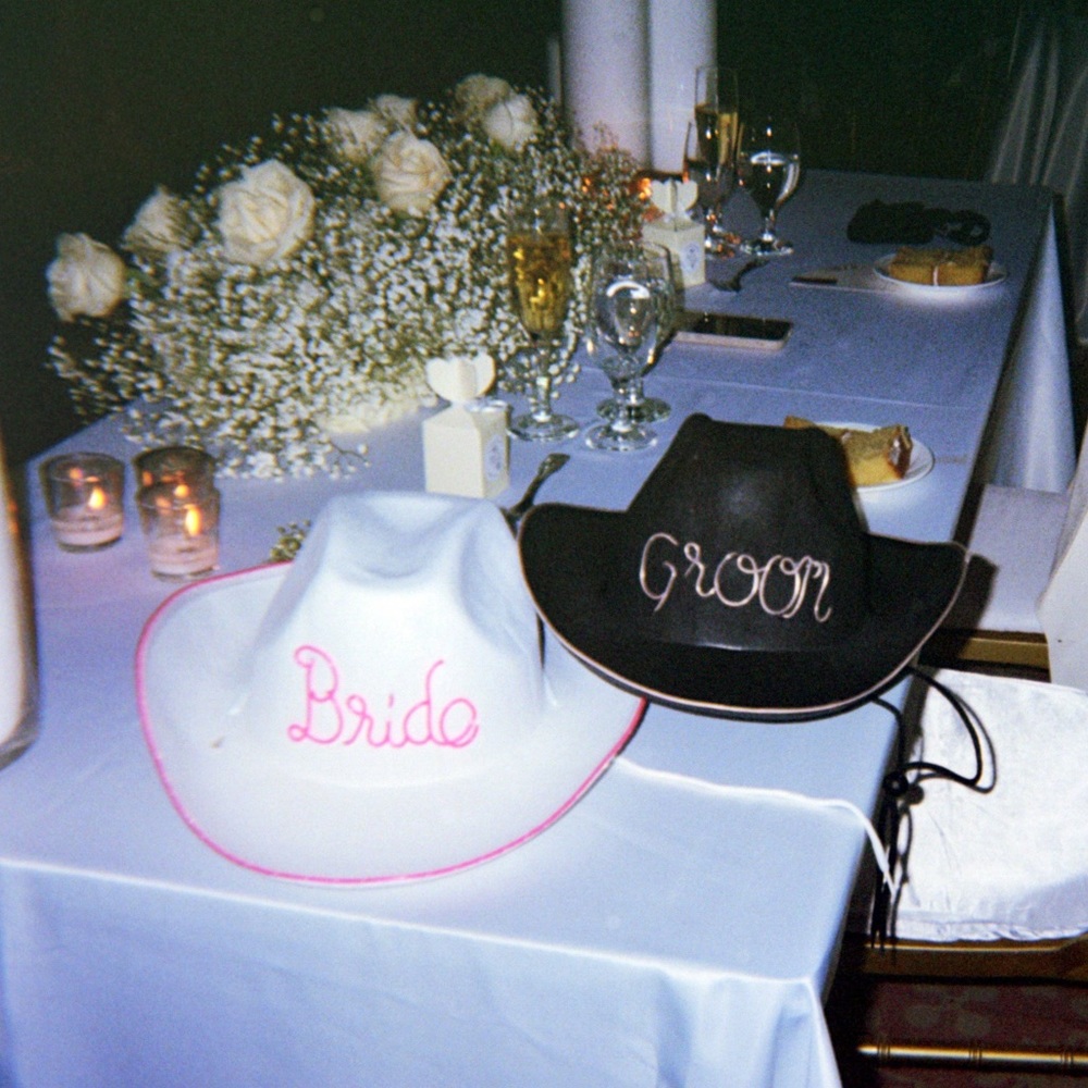 Cowboy Hat bride and groom